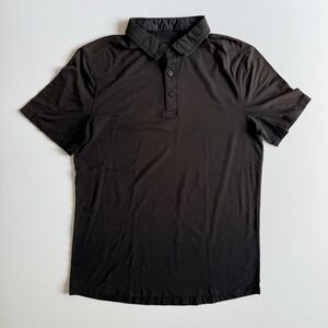 LULULEMON Short Sleeve Ombré Polo Shirt Mens Small Brown Golf Athleisure‎